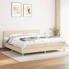 shumee Boxspring posteľ s matracom krémová 200x200 cm látka