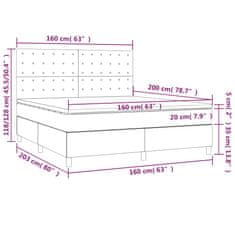 Petromila vidaXL Boxspring posteľ s matracom a LED čierna 160x200 cm umelá koža