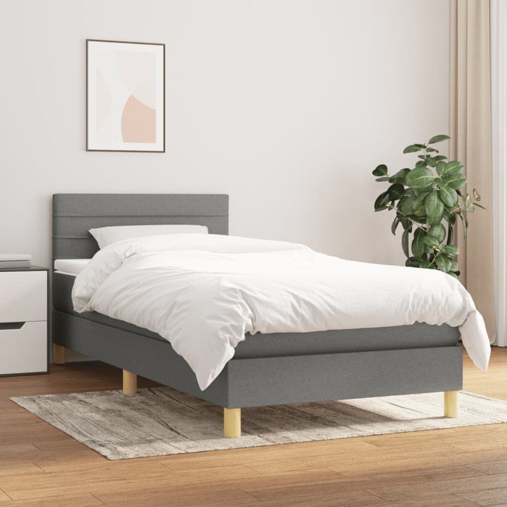 Petromila vidaXL Boxspring posteľ s matracom tmavosivá 100x200 cm látka