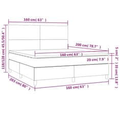 Petromila vidaXL Boxspring posteľ s matracom a LED čierna 160x200 cm umelá koža