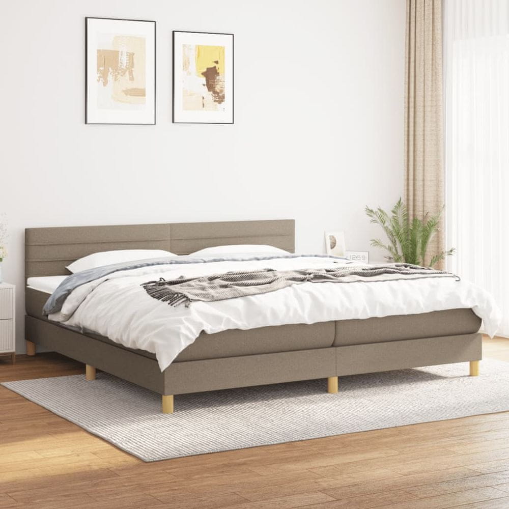 Vidaxl Boxspring posteľ s matracom sivohnedý 200x200 cm látka