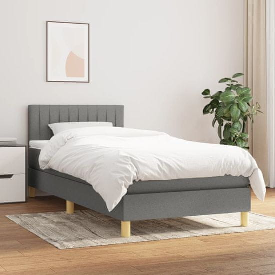 shumee Boxspring posteľ s matracom tmavosivá 90x190 cm látka