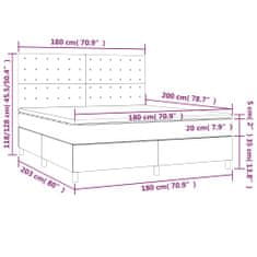 Petromila vidaXL Boxspring posteľ s matracom a LED sivá 180x200 cm umelá koža