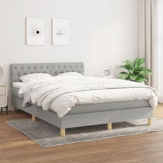 shumee Boxspring posteľ s matracom bledosivý 140x190 cm látka