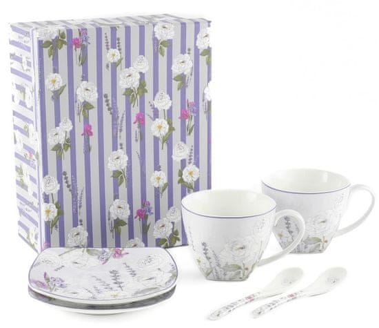 Home Elements  Porcelánová šálka a podšálka 2 x 250 ml, Levanduľa