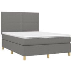 Petromila vidaXL Boxspring posteľ s matracom tmavosivá 140x200 cm látka