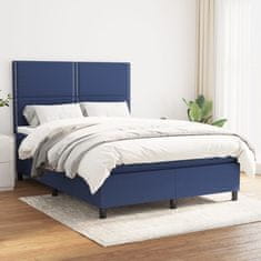 shumee Boxspring posteľ s matracom modrý 140x190 cm látka