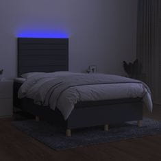 Petromila vidaXL Boxspring posteľ s matracom a LED, tmavosivá 120x190 cm, látka