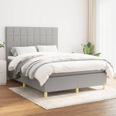 shumee Boxspring posteľ s matracom bledosivý 140x190 cm látka