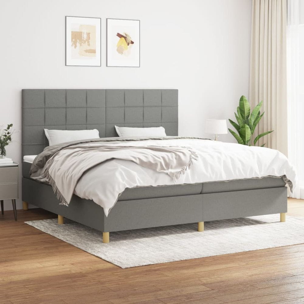 Petromila vidaXL Boxspring posteľ s matracom tmavosivá 200x200 cm látka