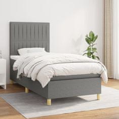 Petromila vidaXL Boxspring posteľ s matracom tmavosivá 100x200 cm látka