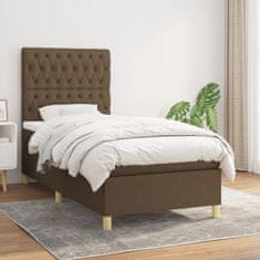 shumee Boxspring posteľ s matracom tmavohnedá 90x190 cm látka