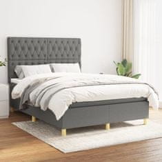 shumee Boxspring posteľ s matracom tmavosivá 140x190 cm látka