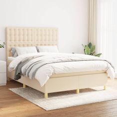 Petromila vidaXL Boxspring posteľ s matracom krémový 140x190 cm látka