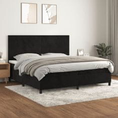 shumee Posteľný rám boxspring s matracom čierny 200x200 cm zamat