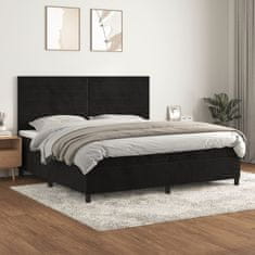 shumee Posteľný rám boxspring s matracom čierny 200x200 cm zamat