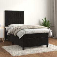 shumee Posteľný rám boxspring s matracom čierny 90x200 cm zamat