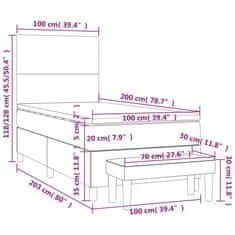 Petromila vidaXL Boxspring posteľ s matracom tmavosivá 100x200 cm látka