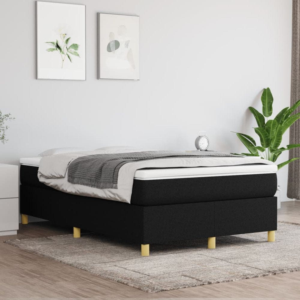 Vidaxl Boxspring posteľ s matracom čierny 120x200 cm látka