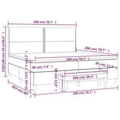 Petromila vidaXL Boxspring posteľ s matracom tmavosivá 200x200 cm látka