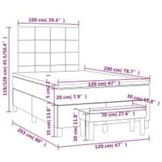 Petromila vidaXL Boxspring posteľ s matracom sivohnedý 120x200 cm látka