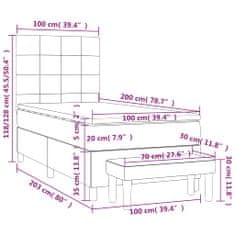 Petromila vidaXL Boxspring posteľ s matracom tmavosivá 100x200 cm látka