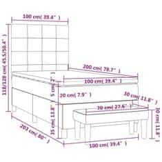 Petromila vidaXL Boxspring posteľ s matracom krémová 100x200 cm látka