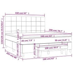 shumee Boxspring posteľ s matracom svetlosivá 100x200 cm látka