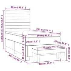 shumee Posteľný rám boxsping s matracom bledosivý 80x200 cm látka