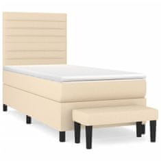 Petromila vidaXL Boxspring posteľ s matracom krémová 100x200 cm látka