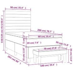 Petromila vidaXL Boxspring posteľ s matracom tmavosivá 90x200 cm látka