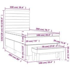 Petromila vidaXL Boxspring posteľ s matracom modrá 100x200 cm látka