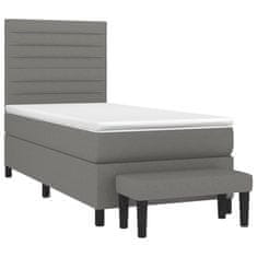 Petromila vidaXL Boxspring posteľ s matracom tmavosivá 90x200 cm látka