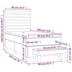 Petromila vidaXL Boxspring posteľ s matracom tmavohnedá 90x190 cm látka