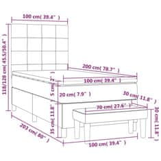 Petromila vidaXL Boxspring posteľ s matracom čierna 100x200 cm látka