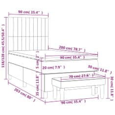 Petromila vidaXL Boxspring posteľ s matracom tmavosivá 90x200 cm látka