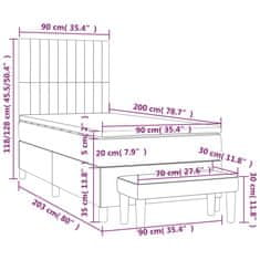 shumee Posteľný rám boxsping s matracom bledosivý 90x200 cm látka