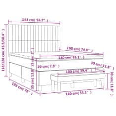 shumee Boxspring posteľ s matracom tmavosivá 140x190 cm látka