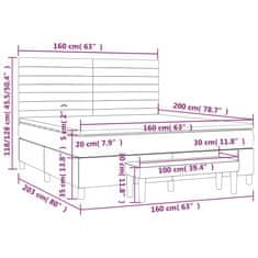 Petromila vidaXL Boxspring posteľ s matracom tmavosivá 160x200 cm látka