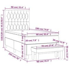 Petromila vidaXL Boxspring posteľ s matracom tmavosivá 90x190 cm látka