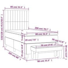 shumee Posteľný rám boxsping s matracom bledosivý 80x200 cm látka