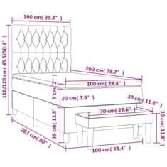 Petromila vidaXL Boxspring posteľ s matracom tmavosivá 100x200 cm látka