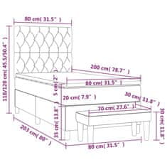 shumee Posteľný rám boxsping s matracom modrý 80x200 cm látka