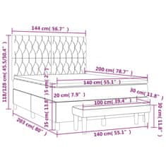 Petromila vidaXL Boxspring posteľ s matracom tmavosivá 140x200 cm látka