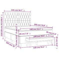 Petromila vidaXL Boxspring posteľ s matracom bledosivý 140x190 cm látka