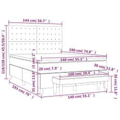 Petromila vidaXL Boxspring posteľ s matracom modrý 140x190 cm látka