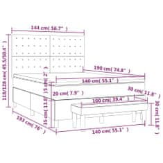 Petromila vidaXL Boxspring posteľ s matracom čierny 140x190 cm látka