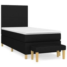 Petromila vidaXL Boxspring posteľ s matracom čierna 100x200 cm látka