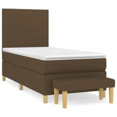 Petromila vidaXL Boxspring posteľ s matracom tmavohnedá 90x190 cm látka