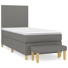 Petromila vidaXL Boxspring posteľ s matracom tmavosivá 90x200 cm látka